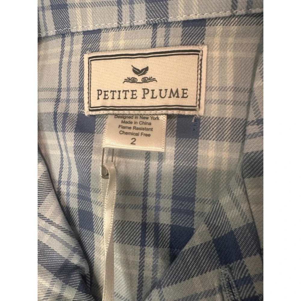 Petite Plume Boys Seafarer Tartan Pajama Set Blue White Plaid Size 2 SPJST102